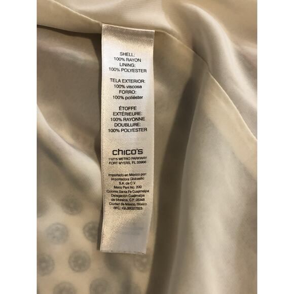 Chico’s Women Sz 1 Printed Bumper Jacket Size Full Zipper Front Boho High Neck - Picture 9 of 9